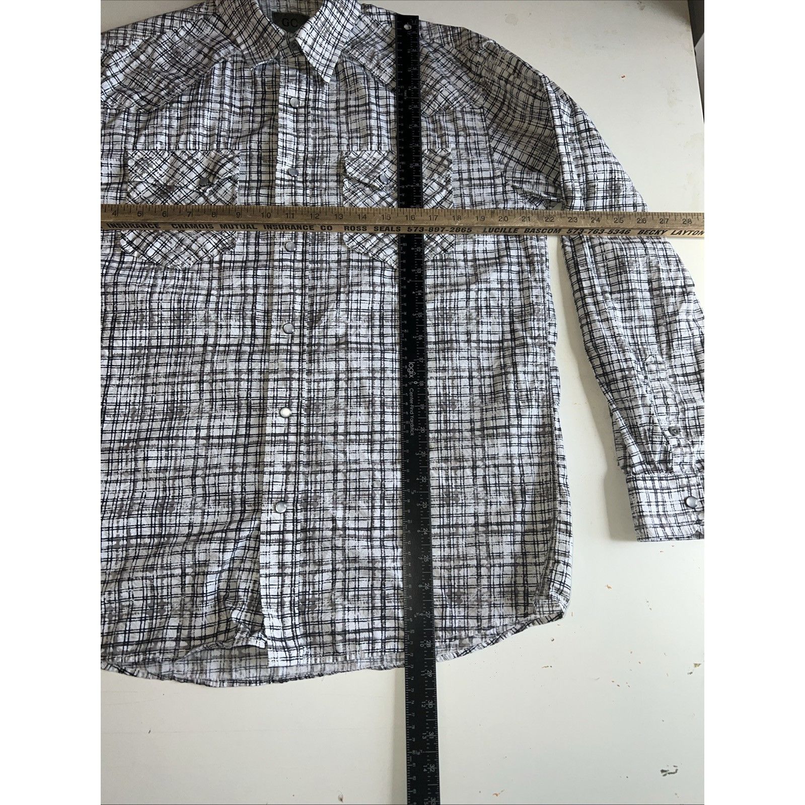 GCDS GC BLACK GRAY Shirt Mens MED Pearl Snap Vintage Collection Size US M / EU 48-50 / 2 - 7 Thumbnail