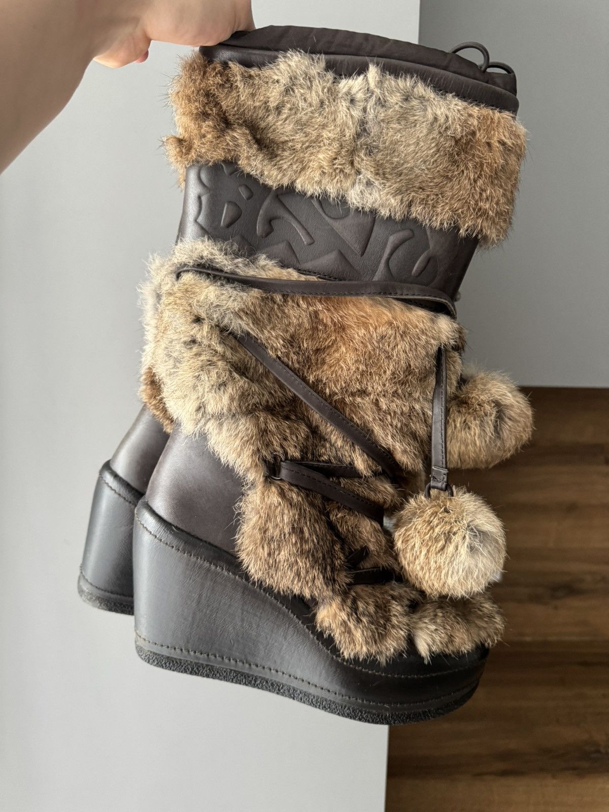 ASH 2000S ASH REAL RABBIT FUR BELTED BOOTS Size US 6 / IT 36 - 1 Thumbnail