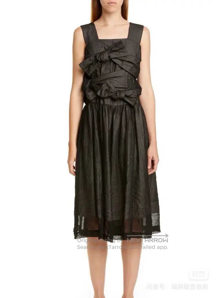 Comme des Garcons Comme Des Garcons Black Bow Tie Midi Dress Size XS / US 0-2 / IT 36-38 - 1 Thumbnail