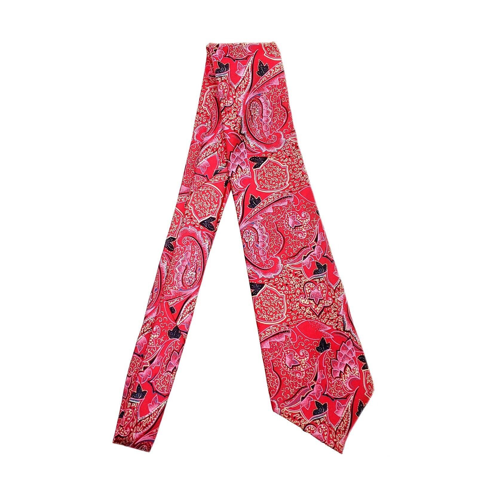 Stafford Stafford Silk Tie Red Paisley Print Size ONE SIZE - 5 Thumbnail