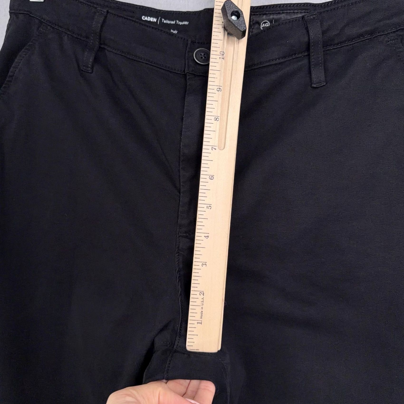 Vintage AG Adriano Goldschmied Caden Trouser Pants Womens 32 Black Stretch Twill Casual Size 24" / US 00 / IT 34 - 4 Thumbnail