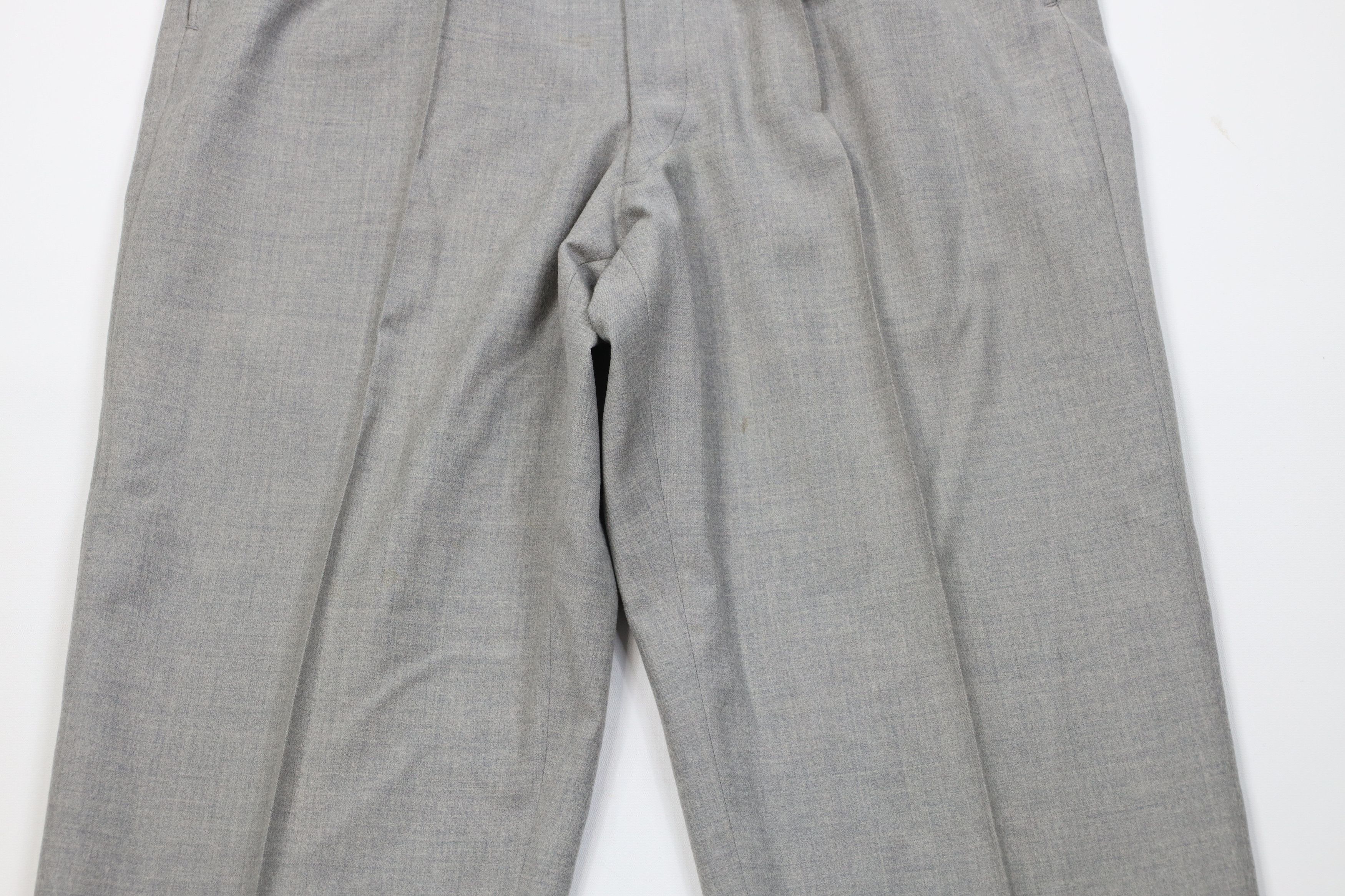 Vintage Vintage 50s Hollywood Regency Wool Chino Pants Gray USA Size US 34 / EU 50 - 3 Thumbnail