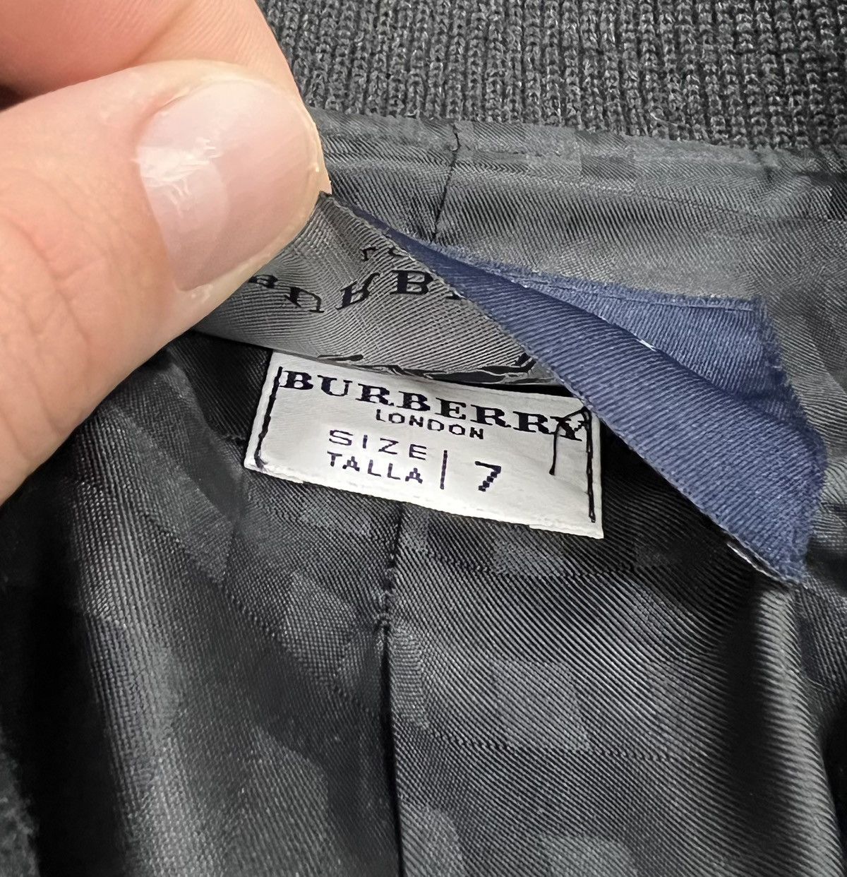 Burberry × Vintage Burberry Wool Gray Jacket Knit Sleeve Coat Size US L / EU 52-54 / 3 - 10 Thumbnail