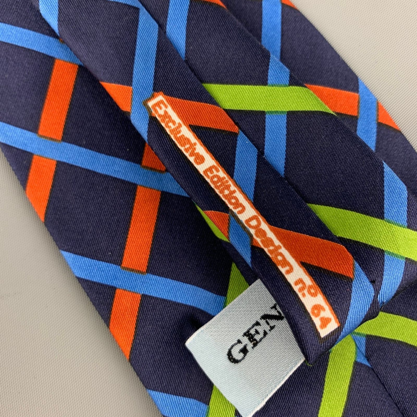 Other GENE MEYER Navy Multi-Color Rhombus Silk Tie Size ONE SIZE - 4 Thumbnail