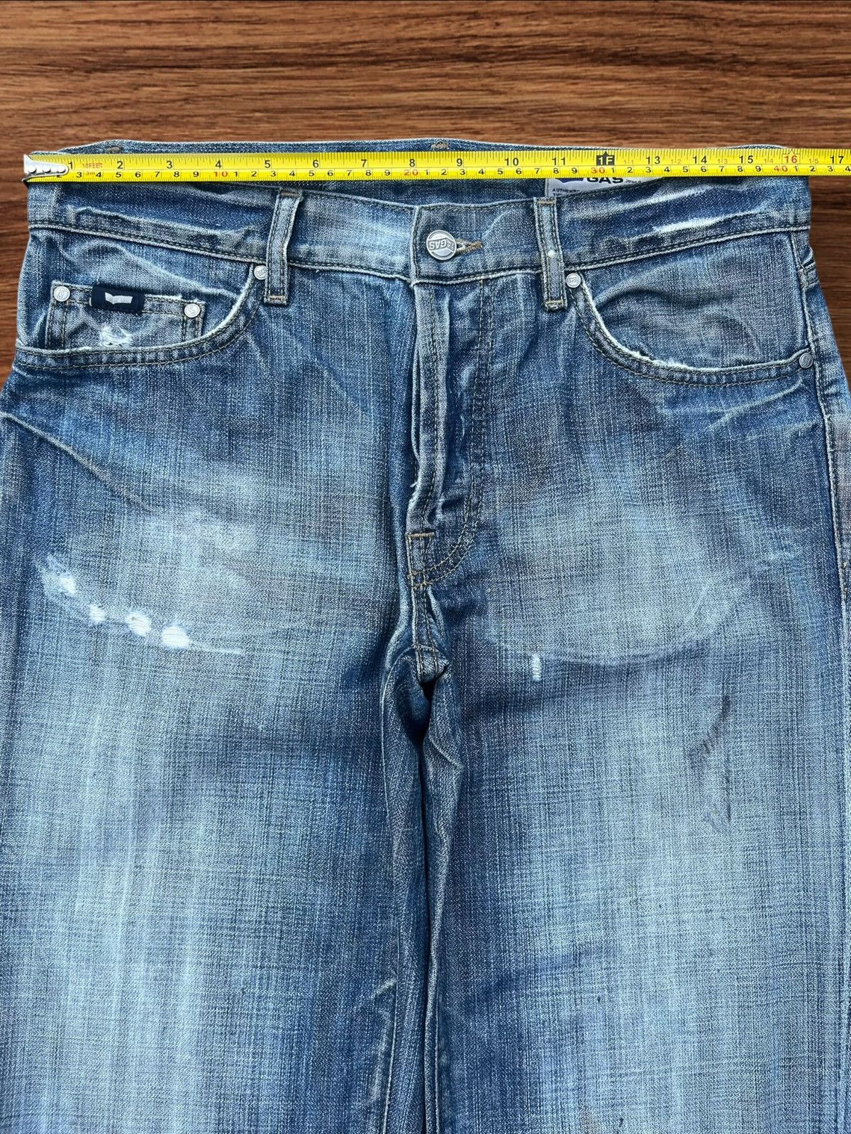 GAS × Japanese Brand Vintage Japanese Brand Blue Washed Mid Rise Wide Leg Jeans Size US 32 / EU 48 - 13 Thumbnail