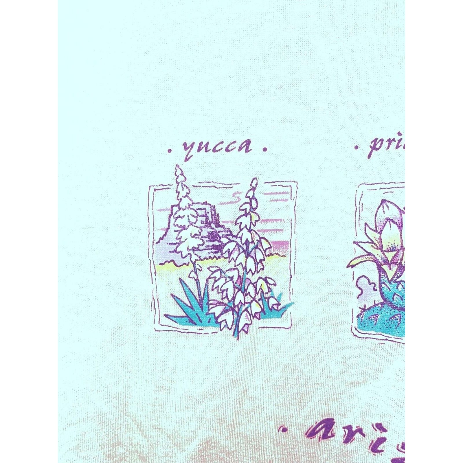 Jerzees Vintage Arizona Flower Shirt Yucca Prickly Pear AZ Tee 90s L Size US L / EU 52-54 / 3 - 2 Thumbnail