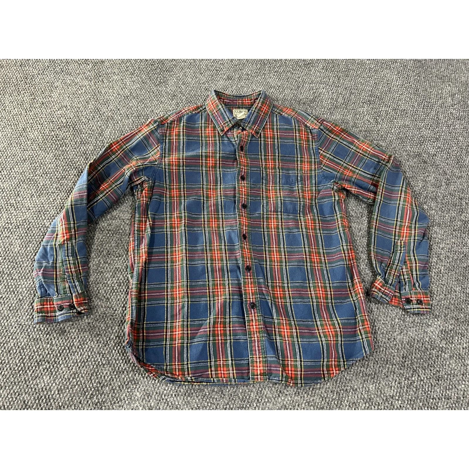 Vintage L.L.Bean Shirt Mens M Blue Plaid Flannel Button Front Long Sleeve Cotton Size US M / EU 48-50 / 2 - 2 Thumbnail