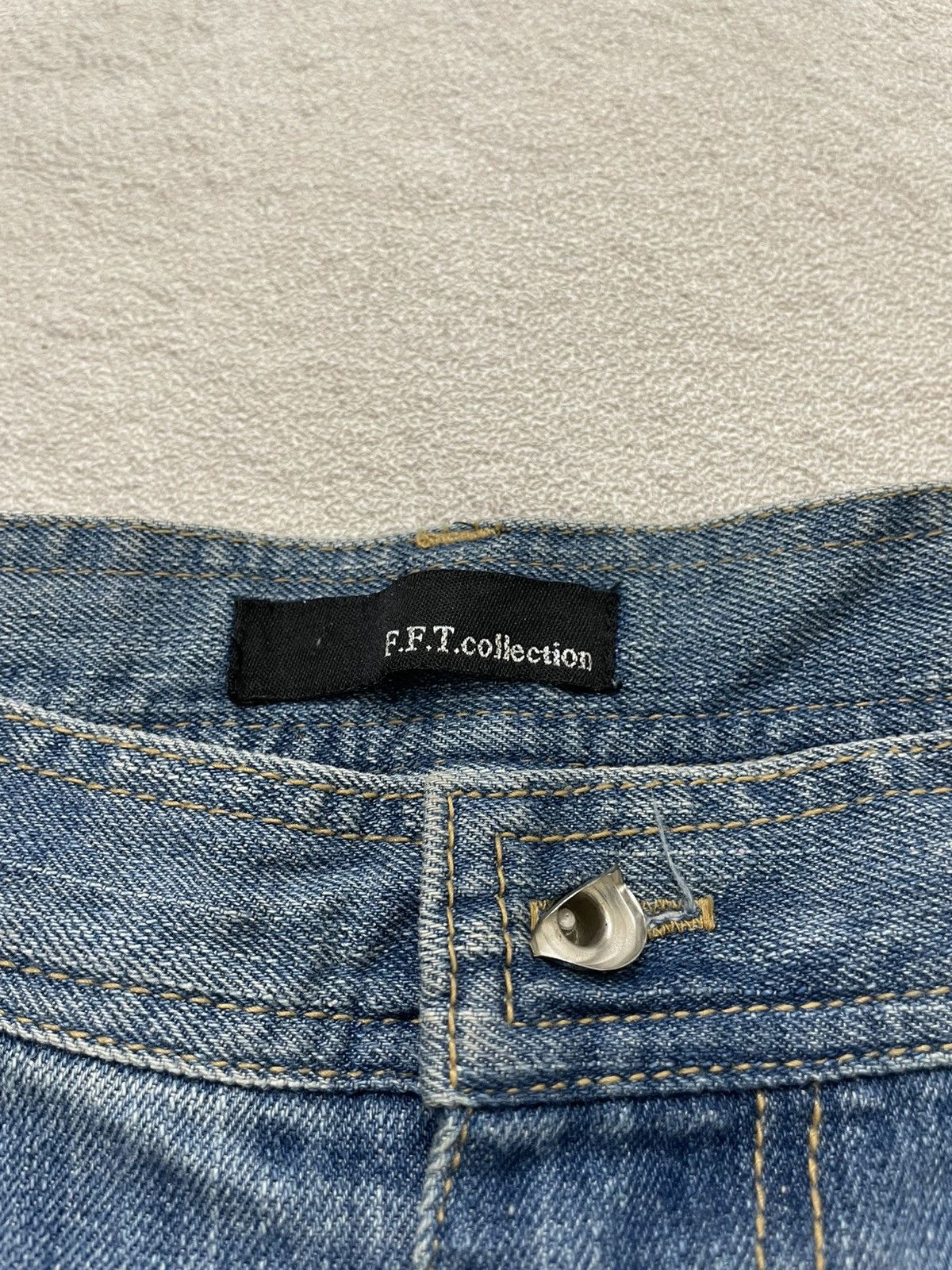 If Six Was Nine 2000s Cargo Monkey Pants Stonewash Denim Y2K Size US 33 - 5 Thumbnail
