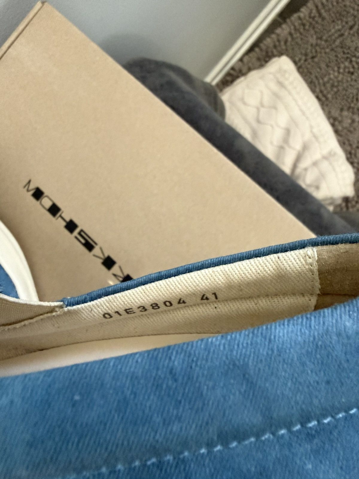 Rick Owens [SAMPLE] SS25 Boat Sneaks Toothpaste Foil Denim Size US 8 / EU 41 - 12 Thumbnail