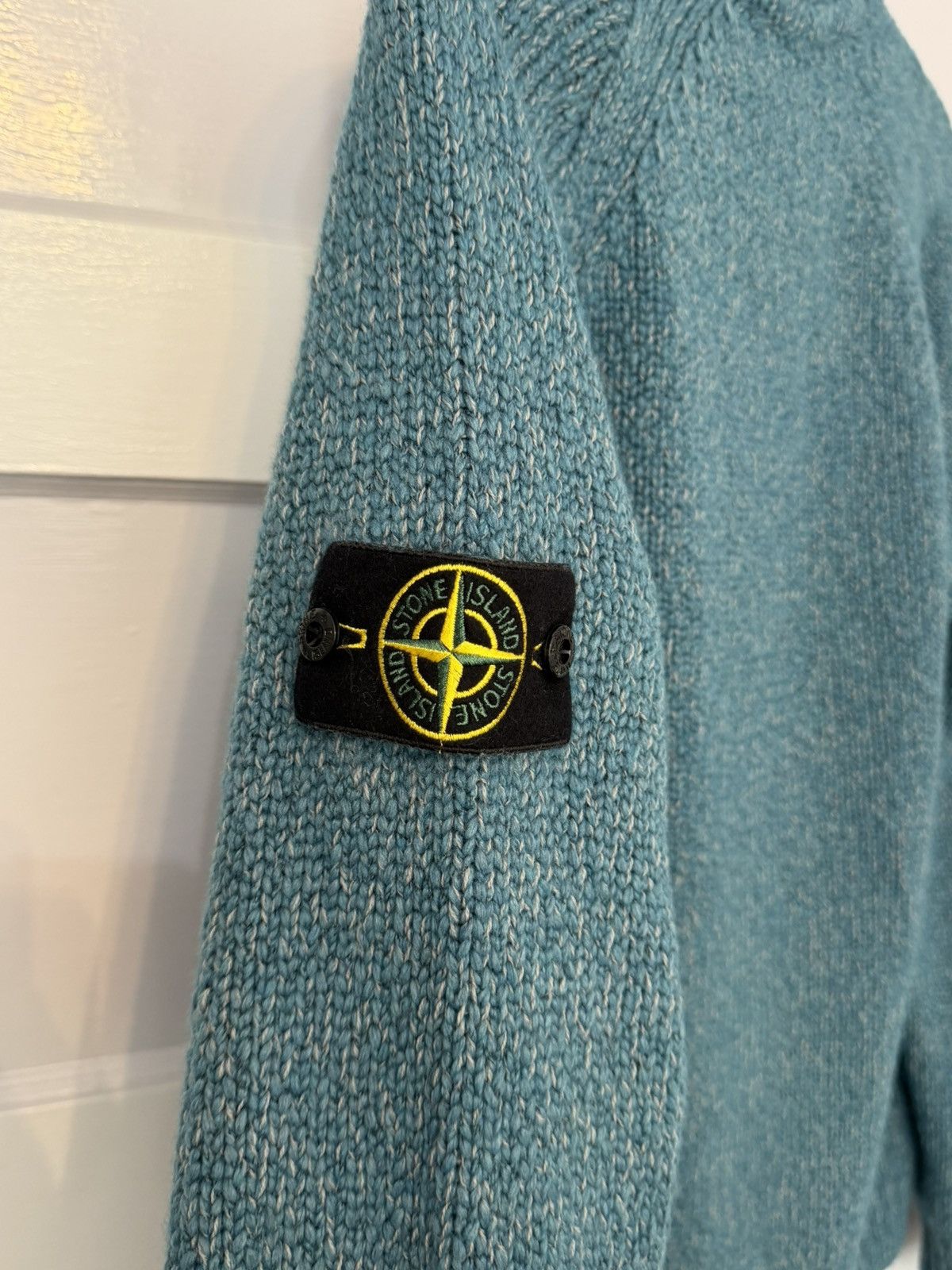 Stone Island Fancy yarn mouline wool sweater with raglan sleeves Size US M / EU 48-50 / 2 - 3 Thumbnail