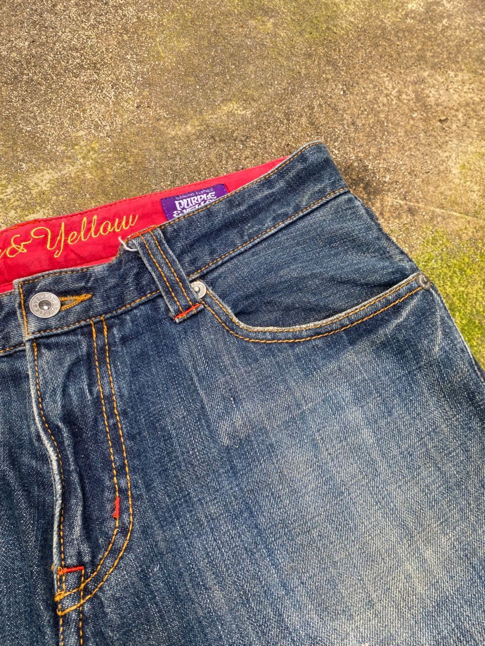 Purple Brand Vintage Purple & Yellow Distressed Denim Size US 32 / EU 48 - 10 Thumbnail