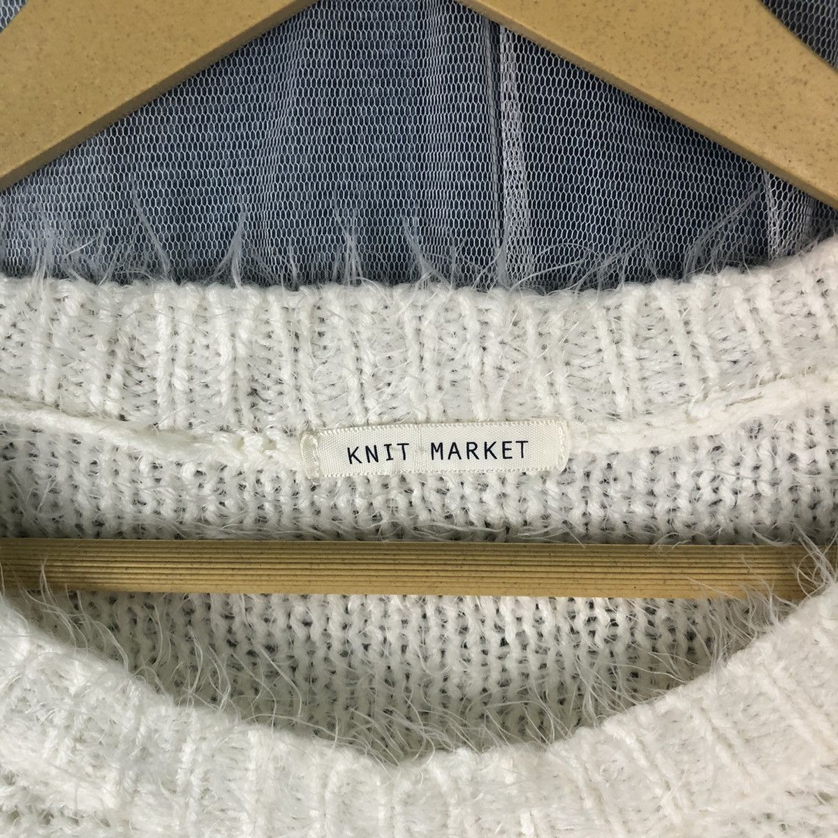 Homespun Knitwear × Japanese Brand Vintage Shag Shaggy Fur Mohair Knit Market White #896 Size M / US 6-8 / IT 42-44 - 9 Thumbnail