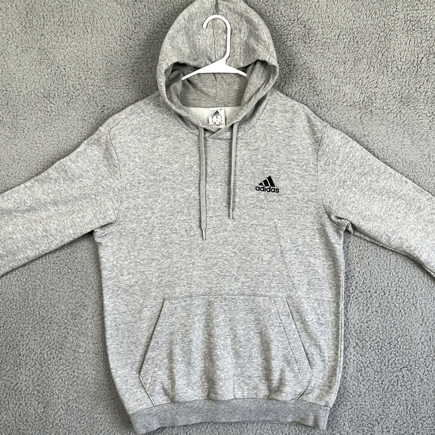 Adidas Adidas Sweatshirt Hoodie Mens Medium Gray Drawstring Long Sleeve Logo Pullover Size US M / EU 48-50 / 2 - 3 Thumbnail