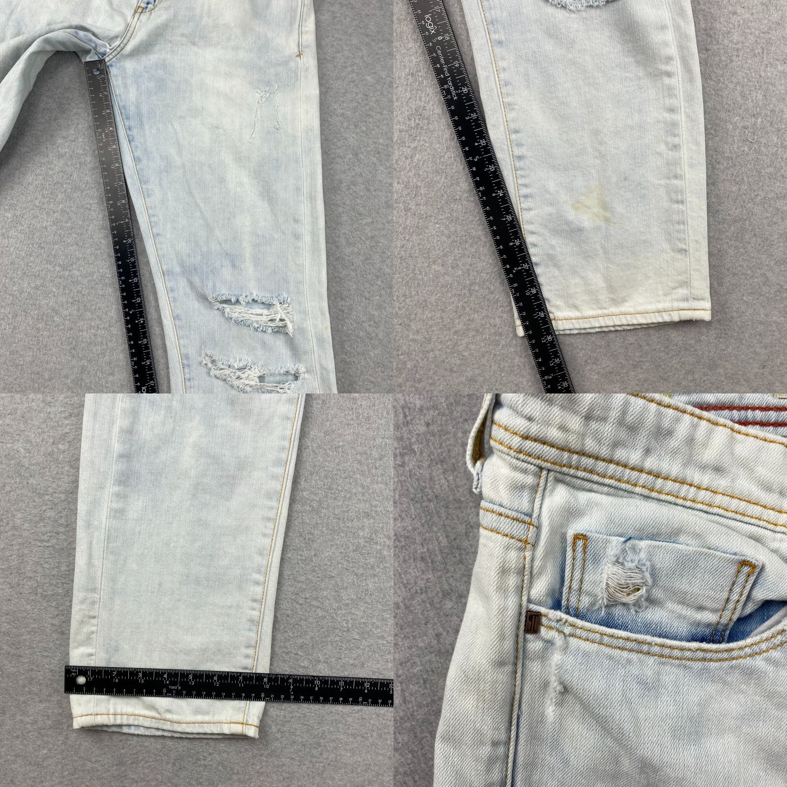 Vintage VINTAGE Pilcro and the Letterpress Hyphen Jeans Womens 29 Blue Acid Wash Distress Denim Size 29" - 8 Thumbnail