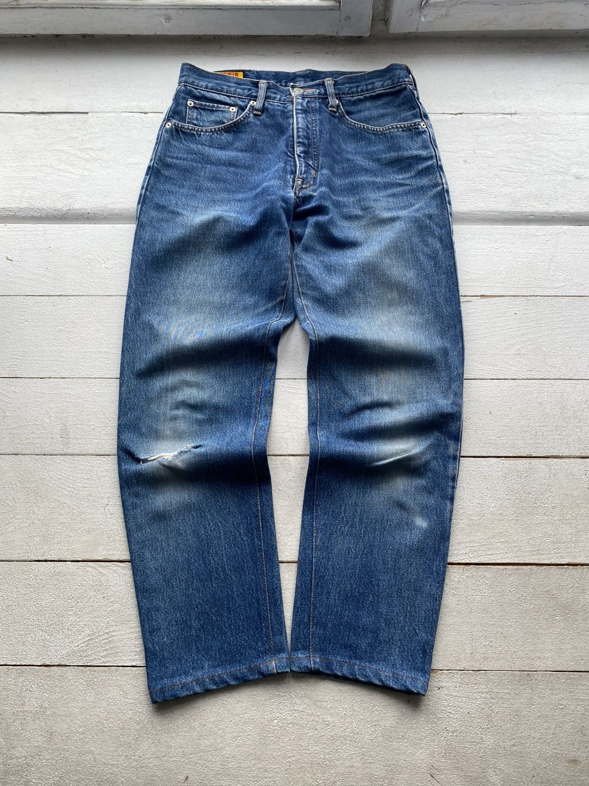 Edwin Japanese Vintage Edwin Distressed Slim Tapered Fit Jeans Size US 30 / EU 46 - 1 Thumbnail