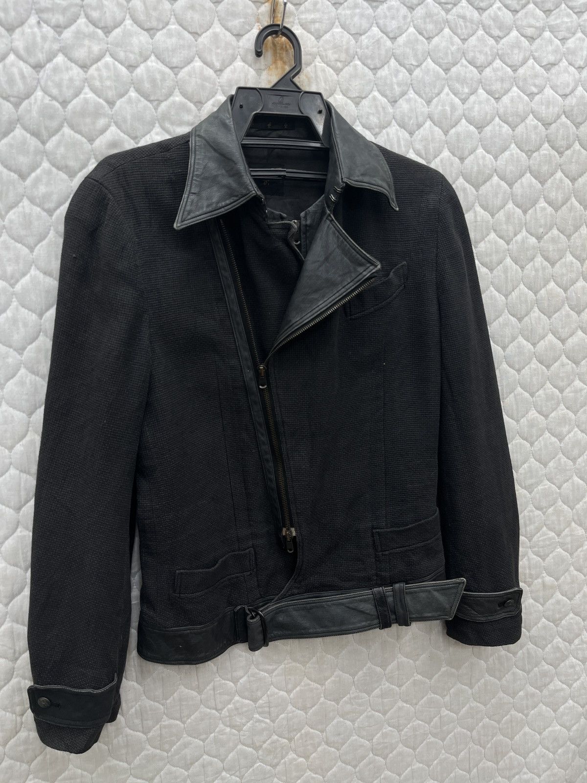 14th Addiction 🔥🔥ATO MATSUTOMO ASYMMETRICAL COTTON LEATHER BIKER JACKET Size S / US 4 / IT 40 - 4 Thumbnail