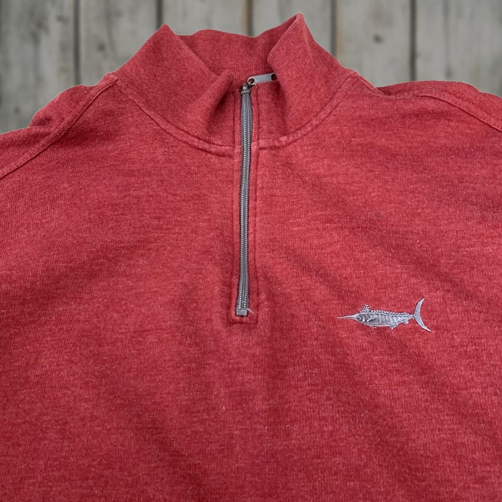 Panama Jack Panama Jack Sweatshirt Mens Large 1/4 Zip Mock Neck Pullover Red Fish Logo Tropical Beach Cotton Blend Fleece Regular Warm Busy 27.5 Size US L / EU 52-54 / 3 - 1 Thumbnail