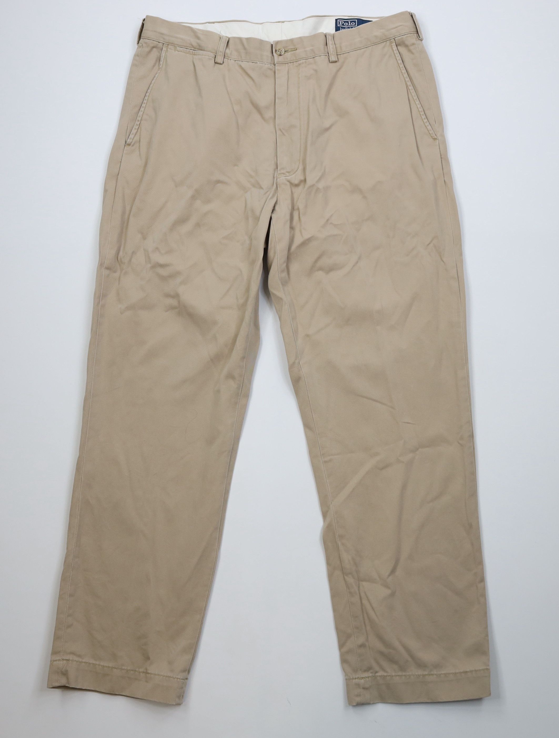 Ralph Lauren Vintage 90s Ralph Lauren Wide Leg Chino Pants Beige Cotton Size US 38 / EU 54 - 1 Thumbnail