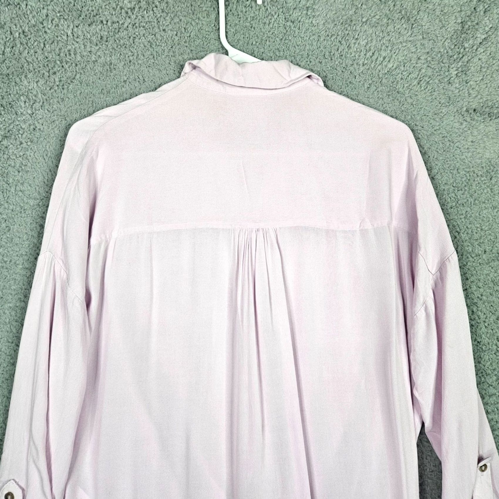 Vintage Maeve Button-Up Shirt Size S Womens Purple Solid Long Sleeve Tie Front Casual Travel Size S / US 4 / IT 40 - 7 Thumbnail