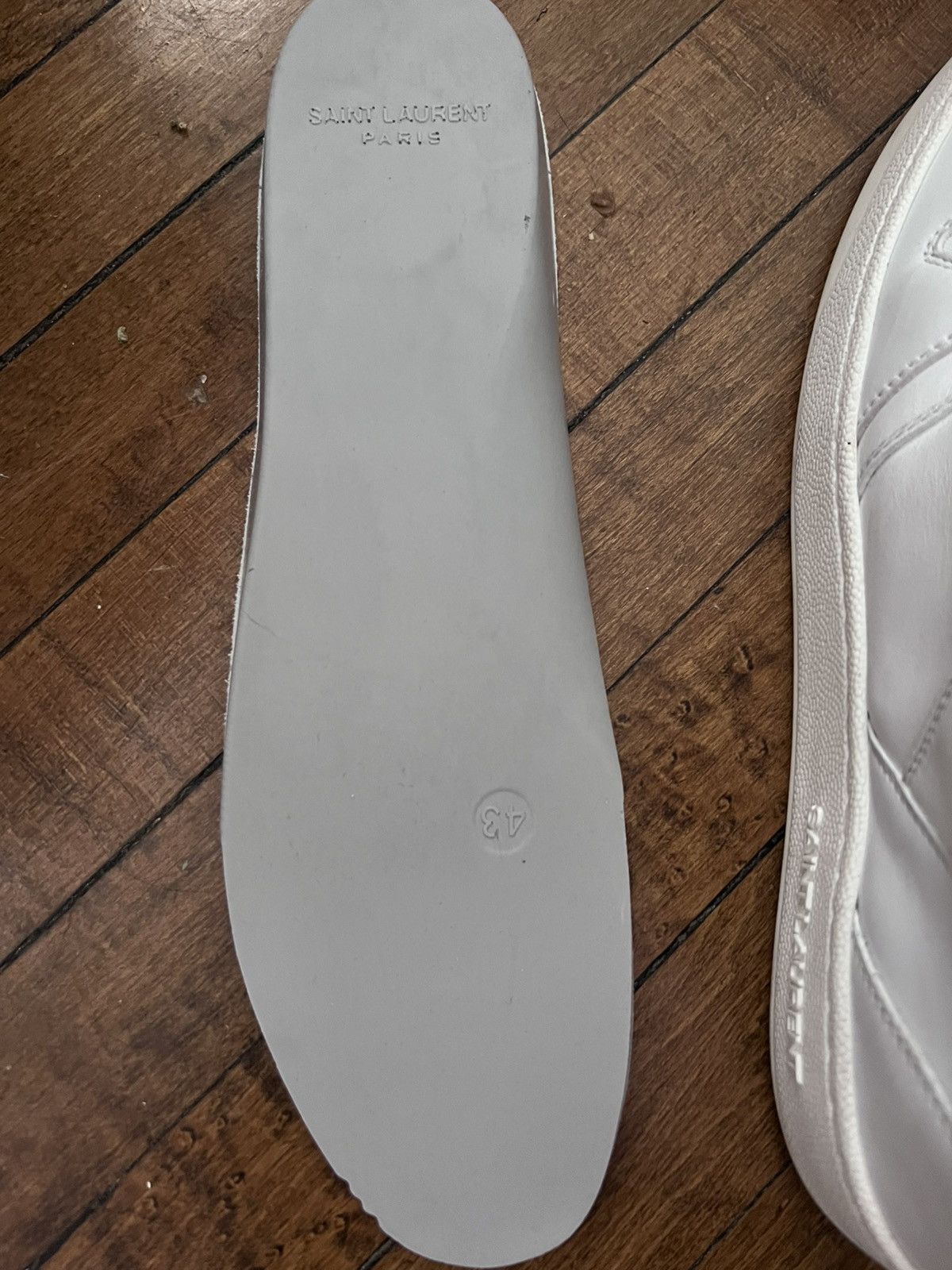 Saint Laurent Paris $1.3K Lax dirty white mid-top sneakers, EU43.5/US10.5 Size US 10.5 / EU 43-44 - 17 Thumbnail
