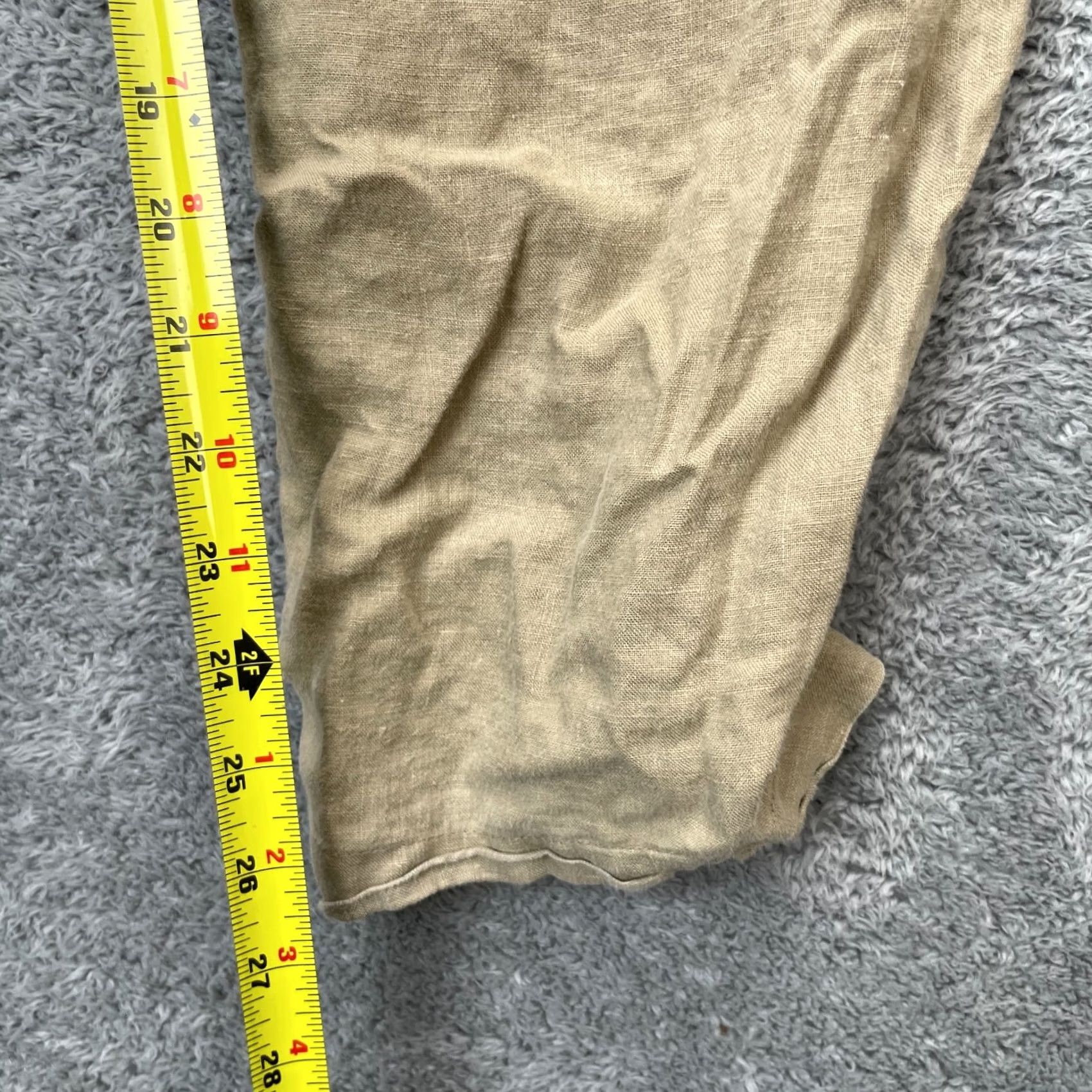 Vintage Caribbean Linen Pants Mens Beige Cargo Straight Leg Resort Wear 36x29 Casual Travel Summer Breathable Comfort Pockets Size US 36 / EU 52 - 7 Thumbnail