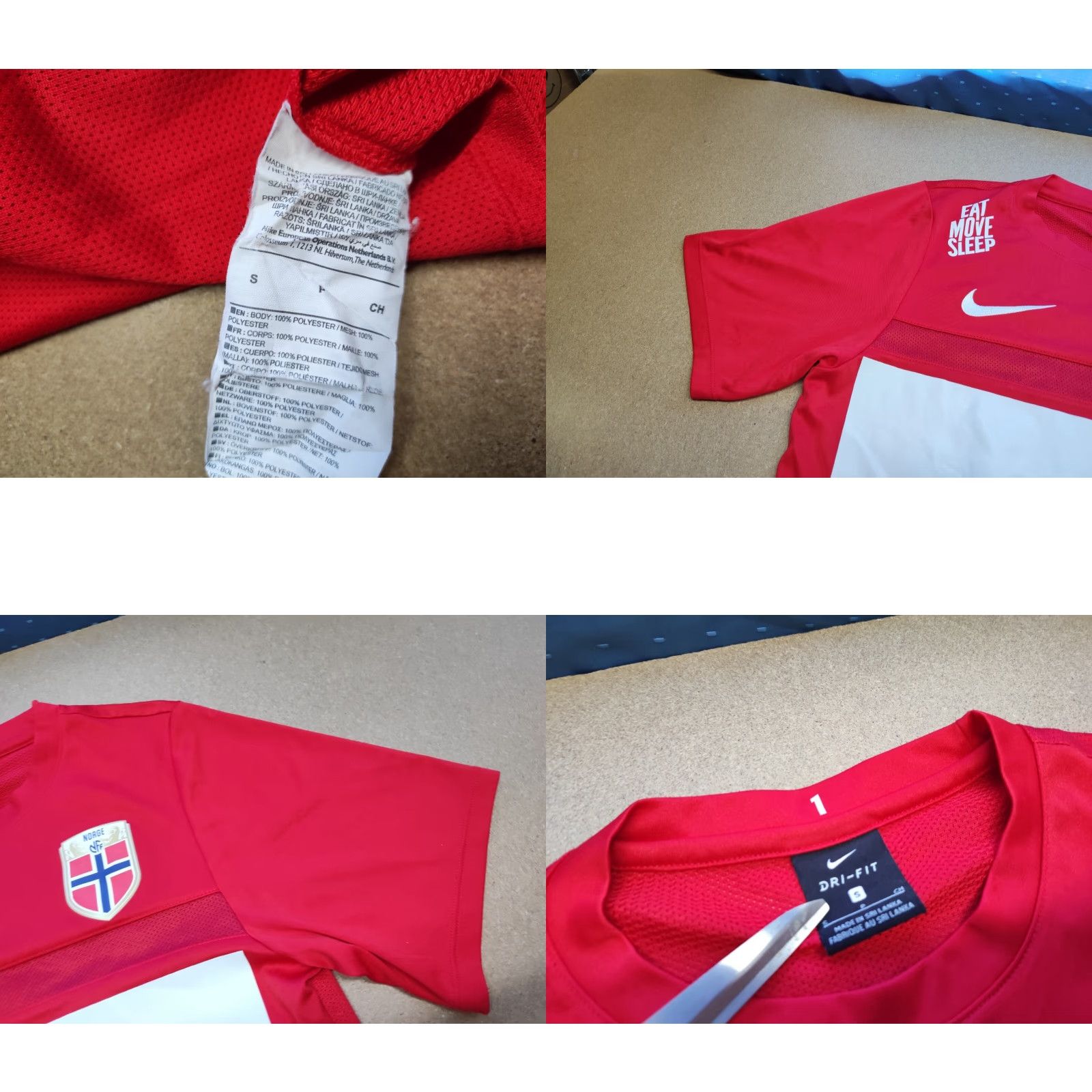 Nike Nike Dri-FIT Norway 2016 2017 Training Football Jersey Mens Small Red Nike Adult Short Sleeve T-Shirt Jersey Athletic Quick Dry Size US S / EU 44-46 / 1 - 9 Thumbnail
