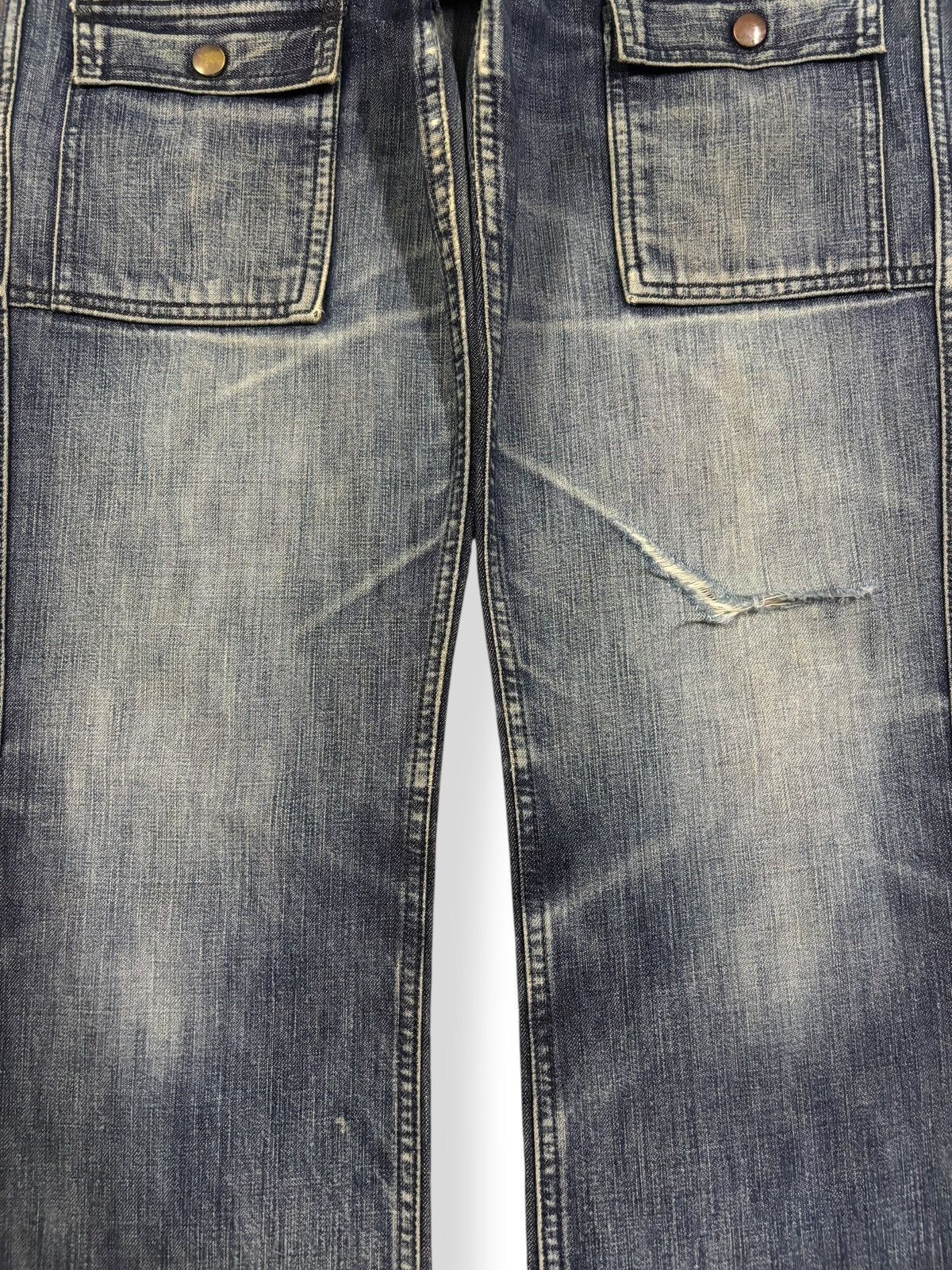 1017 ALYX 9SM Vintage Japanese Brand Faded Whiskers Bush Pants Denim Size US 29 - 7 Thumbnail