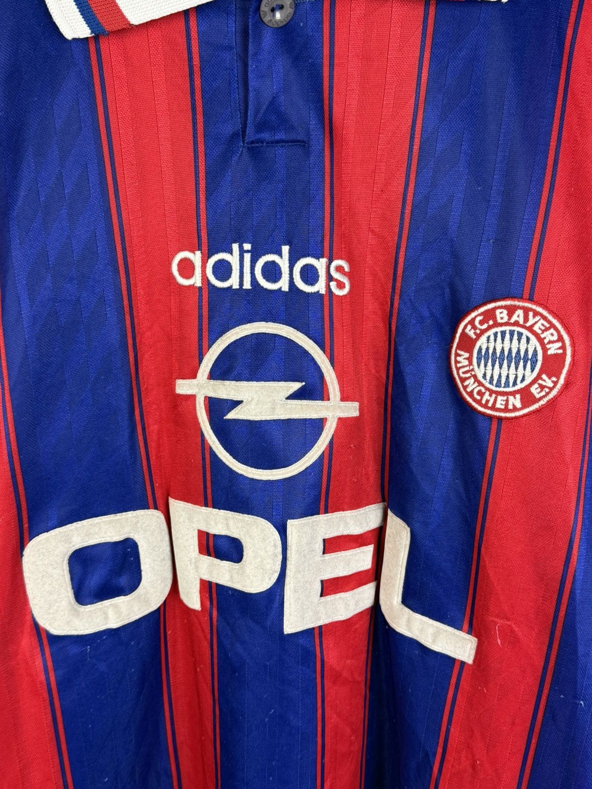 Adidas 90s Adidas Bayern Munchen 1995/96/97 Home Kit Soccer Jersey Size US M / EU 48-50 / 2 - 2 Thumbnail