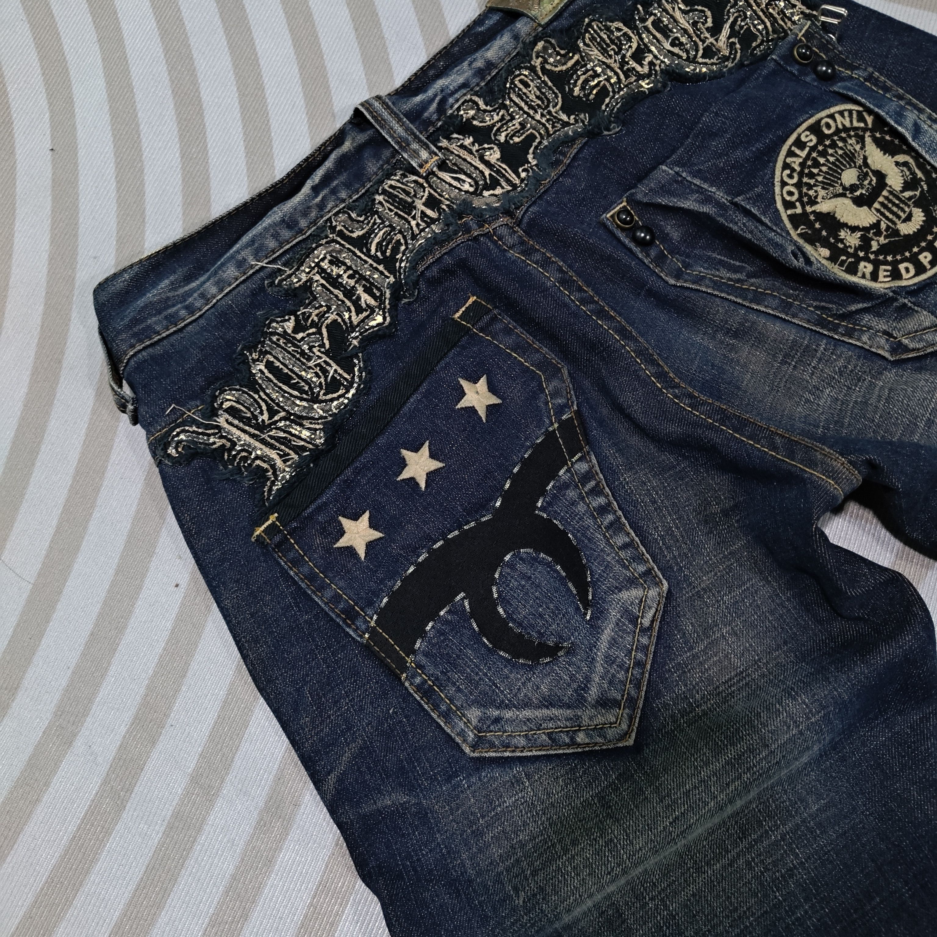 Hysteric Glamour FLARE RED PEPPER JEANS japanese tribe embroidery back gothic Size US 30 / EU 46 - 16 Thumbnail