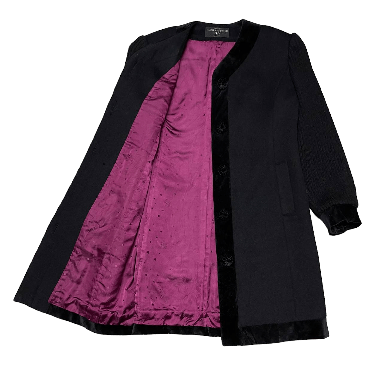 Valentino Valentino Garavani Tessuto Atelier Wool Coat Knitted Sleeve Size M / US 6-8 / IT 42-44 - 1 Thumbnail
