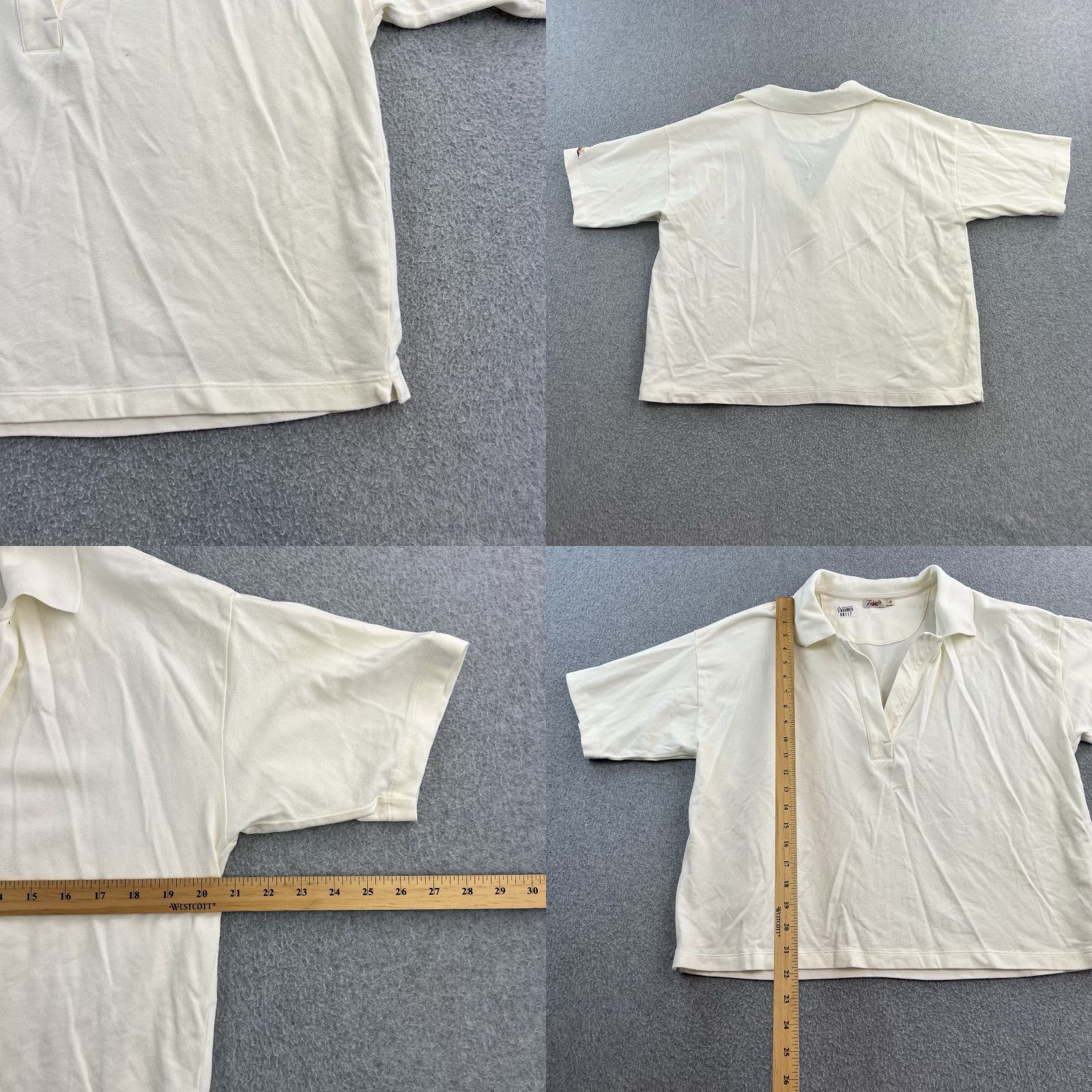 Faherty Faherty Polo Shirt Womens Large Ivory White Short Sleeve Preppy Logo Ladies Size L / US 10 / IT 46 - 8 Thumbnail