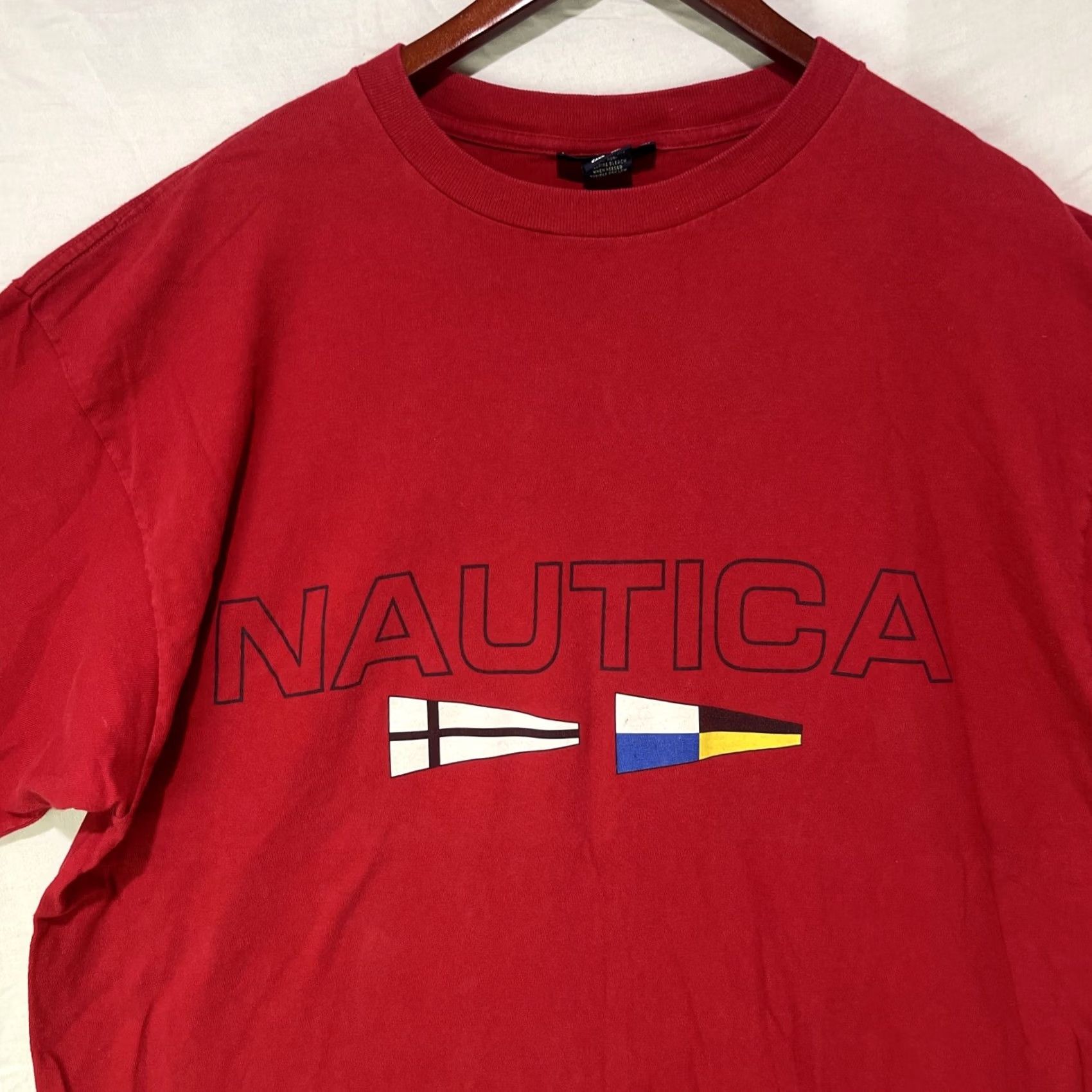 Nautica VINTAGE Nautica Shirt Mens XL Red Sailing Flags Nautical Preppy Made In USA Size US XL / EU 56 / 4 - 3 Thumbnail