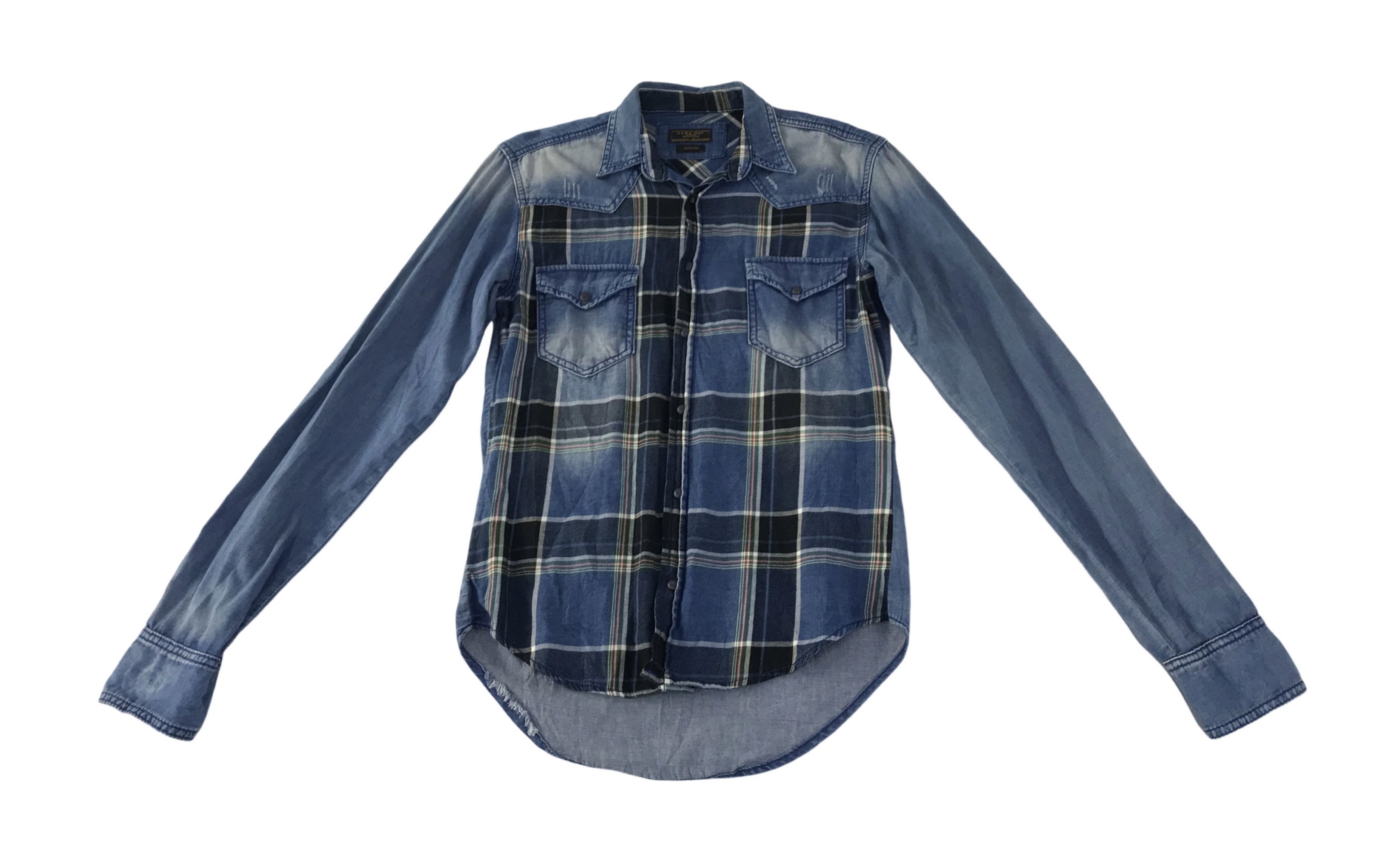 Zara Zara Man Denim Couture Slim Fit Western Denim Shirt Size US S / EU 44-46 / 1 - 1 Thumbnail