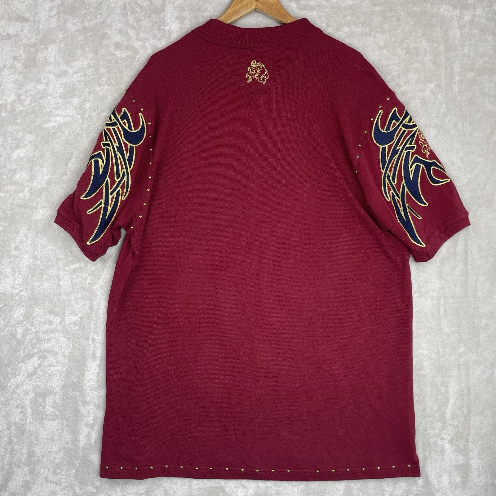 Other Jewelius Cezer Lion Graphic Polo Studded Red Oversized 2XL Size US XXL / EU 58 / 5 - 9 Thumbnail