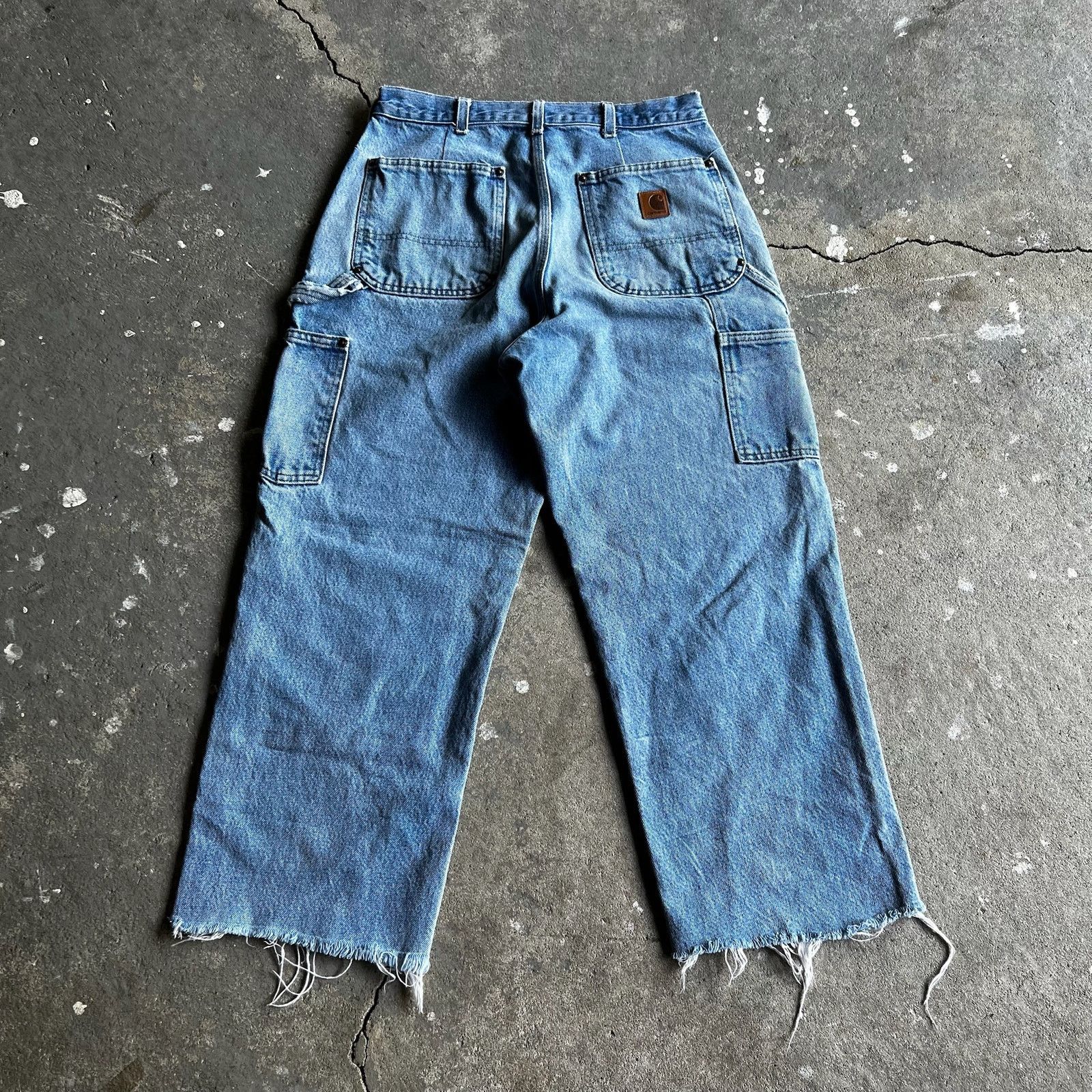 Carhartt × Vintage Carhartt denim blue jean double knee work carpenter pants Size US 29 - 4 Thumbnail