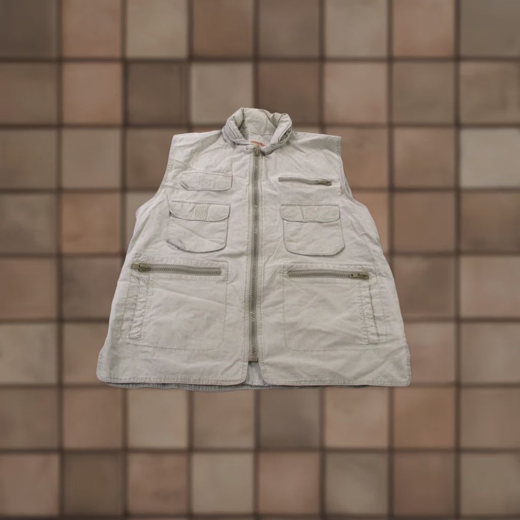 Banana Republic VINTAGE Banana Republic Vest Jacket Mens L Beige Windbreaker Zip Pockets Hooded Lightweight Hiking Outdoors Camper Camping Shirt? Size US L / EU 52-54 / 3 - 1 Thumbnail