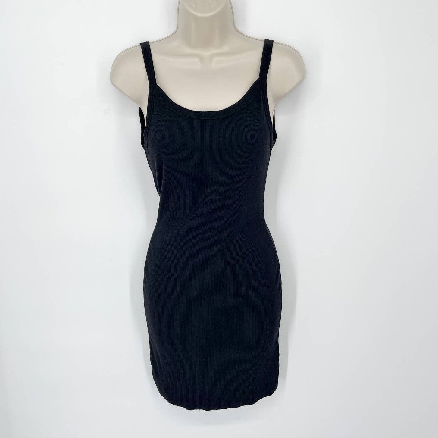 image of Cotton Citizen New Verona Mini Rib Knit Dress Size S Black, Women's