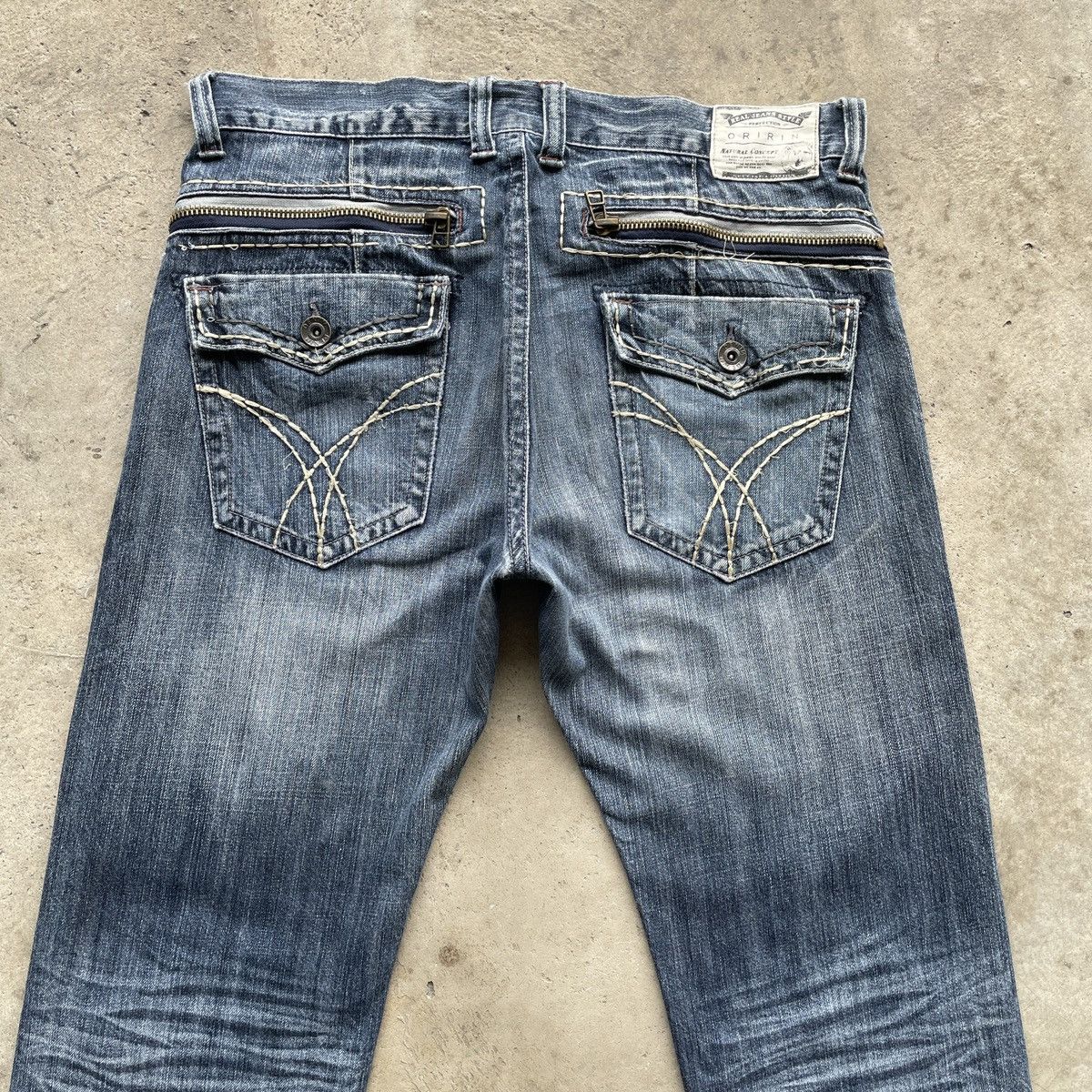 Japanese Brand Vintage Distressed Japanese Faded Denim Jeans Pants W35x28.5 Size US 35 - 10 Thumbnail
