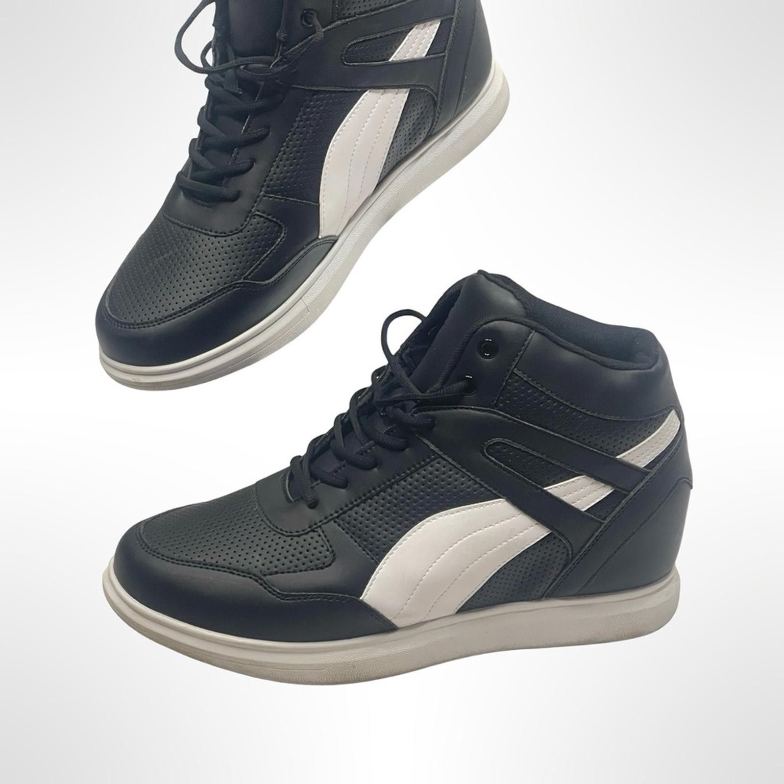 Cartoon Network Calto Men's Black and White High-Top Height Raising Sneakers Size US 13 / EU 46 - 5 Thumbnail