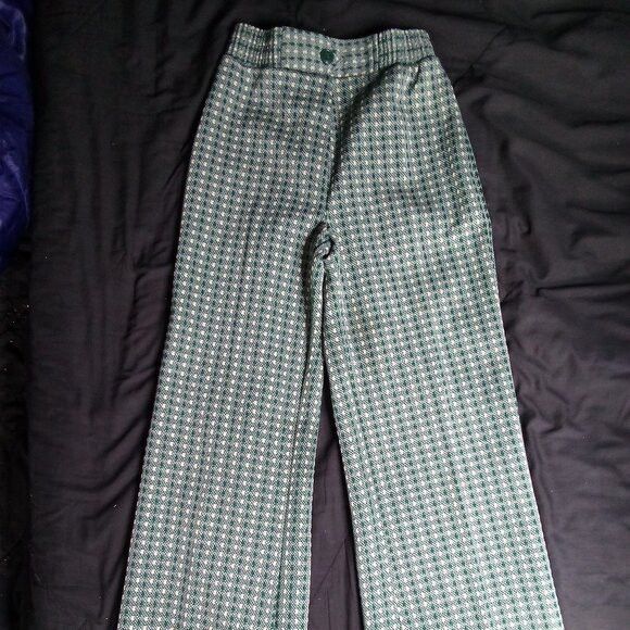 Other Vintage K-Mart Mod Dots Stripe Polyester Pants Flared Size 32" / US 10 / IT 46 - 2 Thumbnail