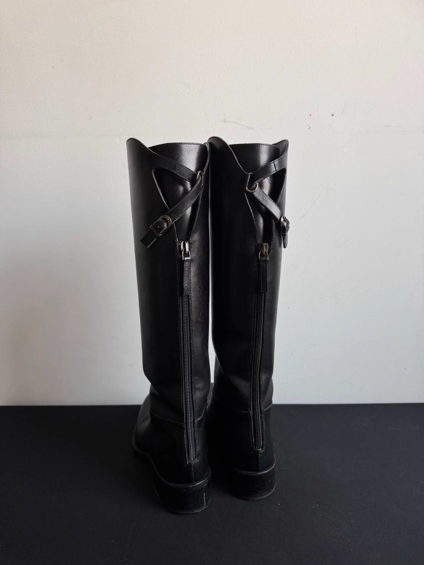 Sartore Sartore Black Cross Strap Tall Boots Size 36 Size US 5.5 / IT 35.5 - 1 Thumbnail