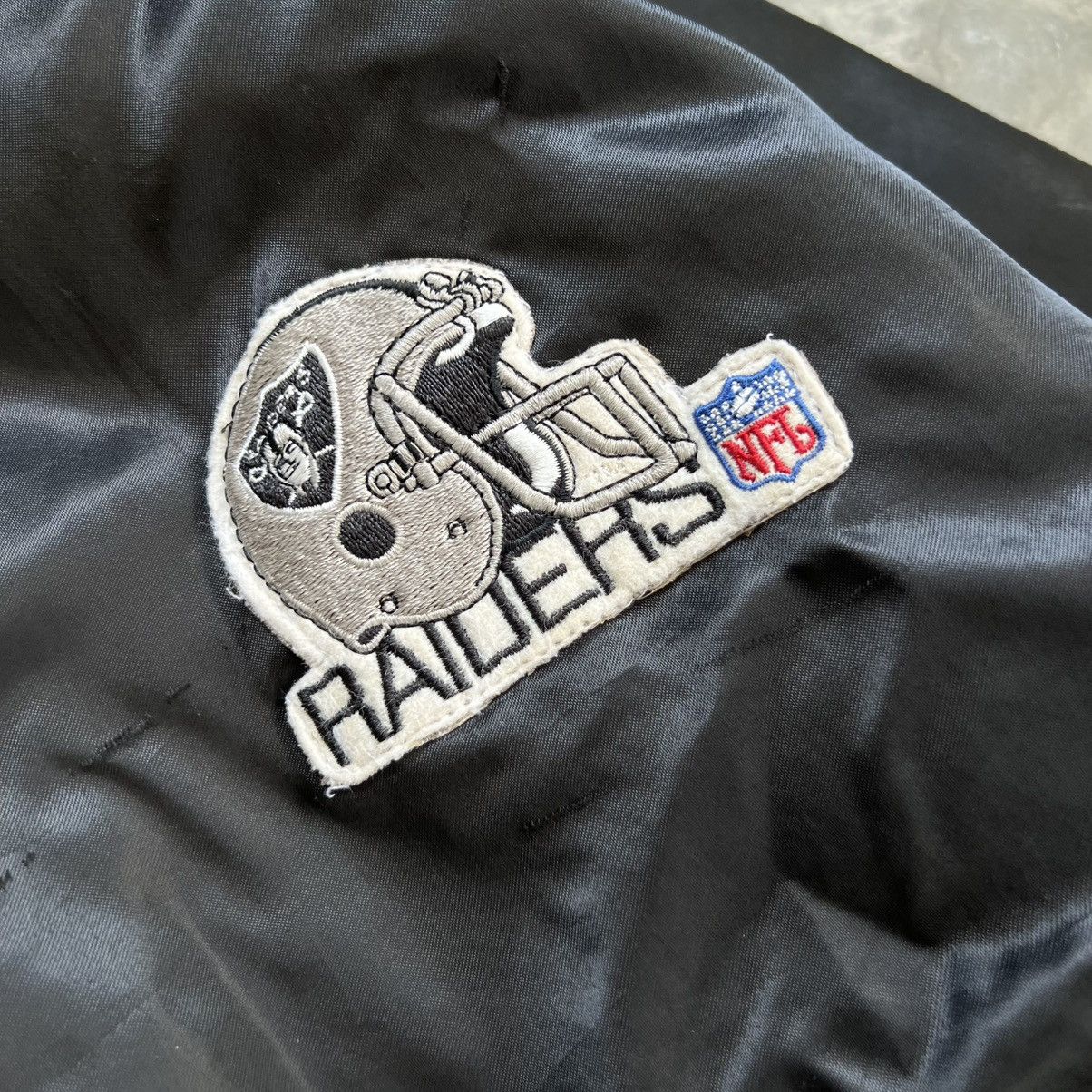 Vintage Vintage NFL Raiders Chalk Line Varsity Jacket Size US L / EU 52-54 / 3 - 5 Thumbnail