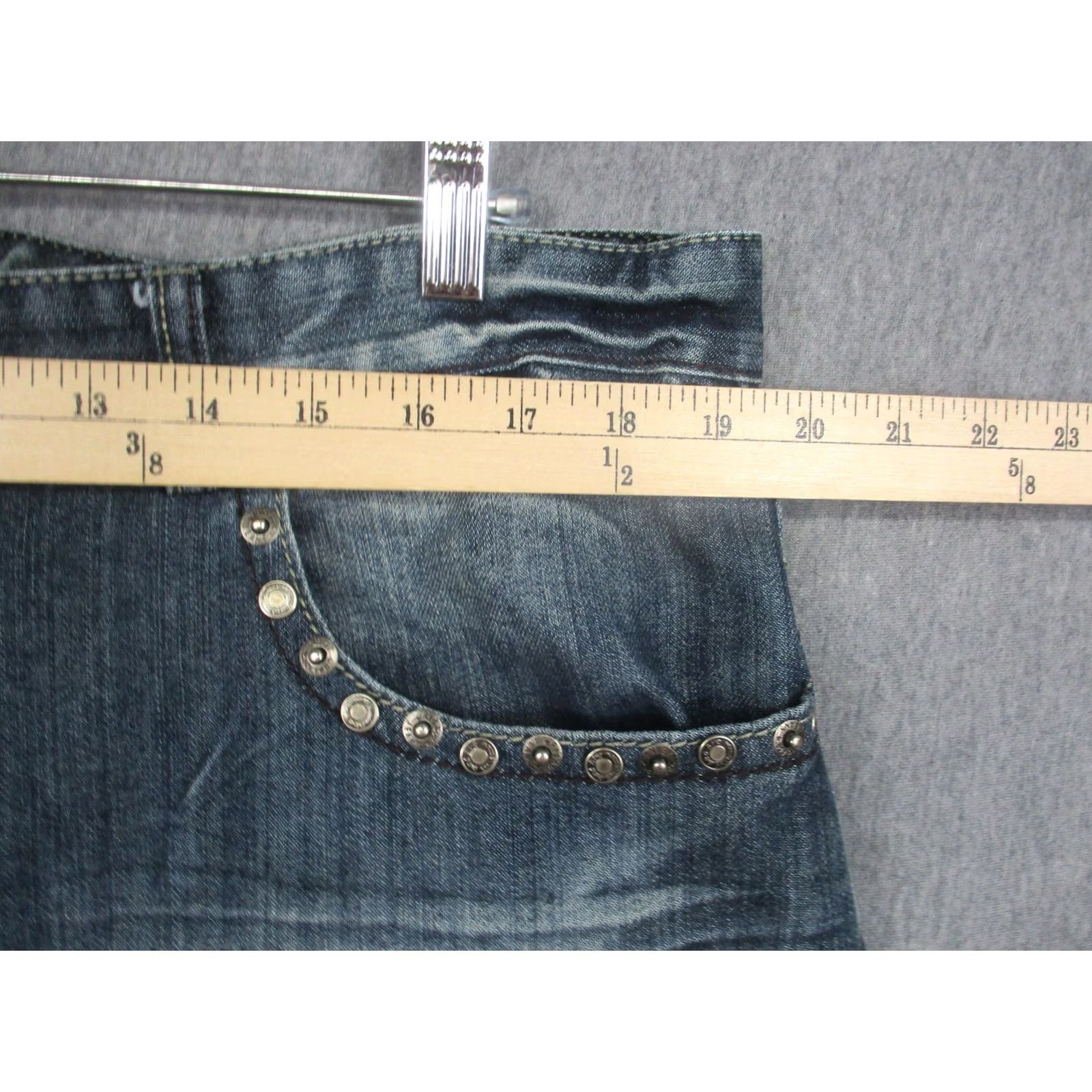 Vintage Red Ape Jeans Mens 38 Blue Straight Leg Distressed Studded Pockets Denim Pants Size US 38 / EU 54 - 4 Thumbnail