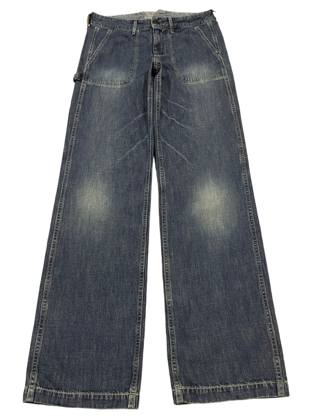 14th Addiction Vintage Japanese Brand Blue Wash Style Baggy Jeans Size US 30 / EU 46 - 1 Thumbnail