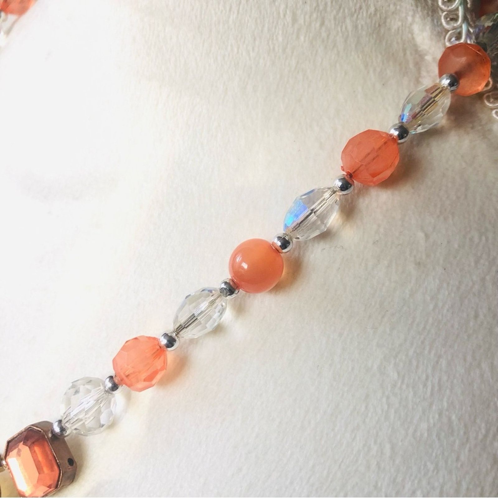 Handmade Handcrafted Hawaiian sunset crystal bead stone necklace Size ONE SIZE - 8 Thumbnail