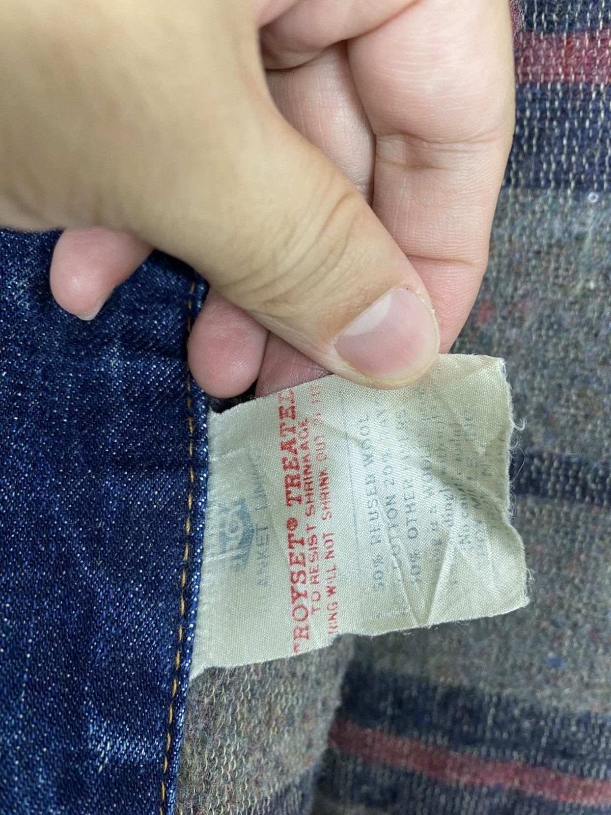 Levi's 1960S Distressed LEVI'S BIG E TYPE III BLANKET LINED TRUCKER Size US S / EU 44-46 / 1 - 8 Thumbnail