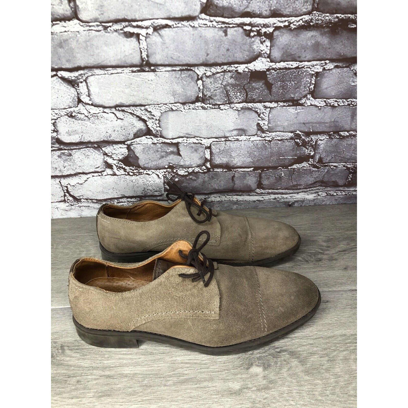 Other Experience Taupe Suede Leather Oxfords Cap Toe Casual Shoes Size US 9 / EU 42 - 12 Thumbnail