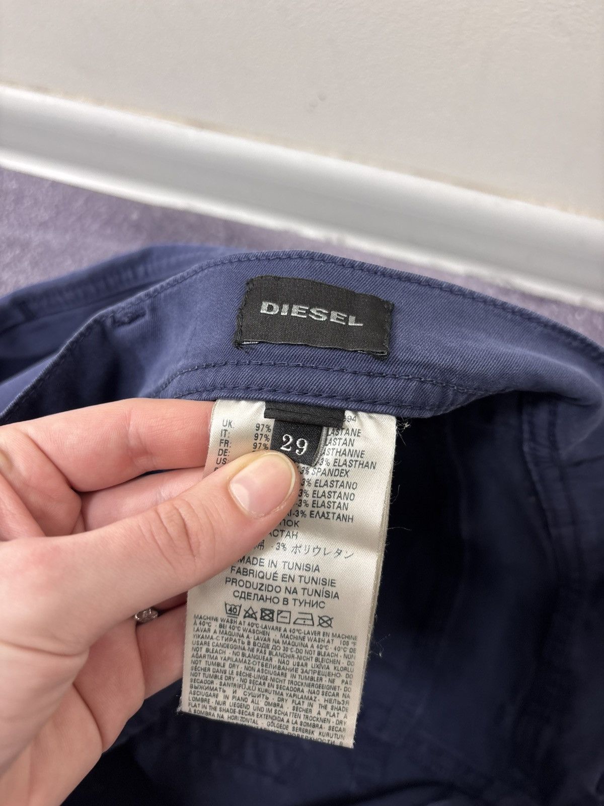 Diesel Diesel R-Tepphar NWT Men’s Navy Blue Stretch Pants Jeans Size US 29 - 11 Thumbnail