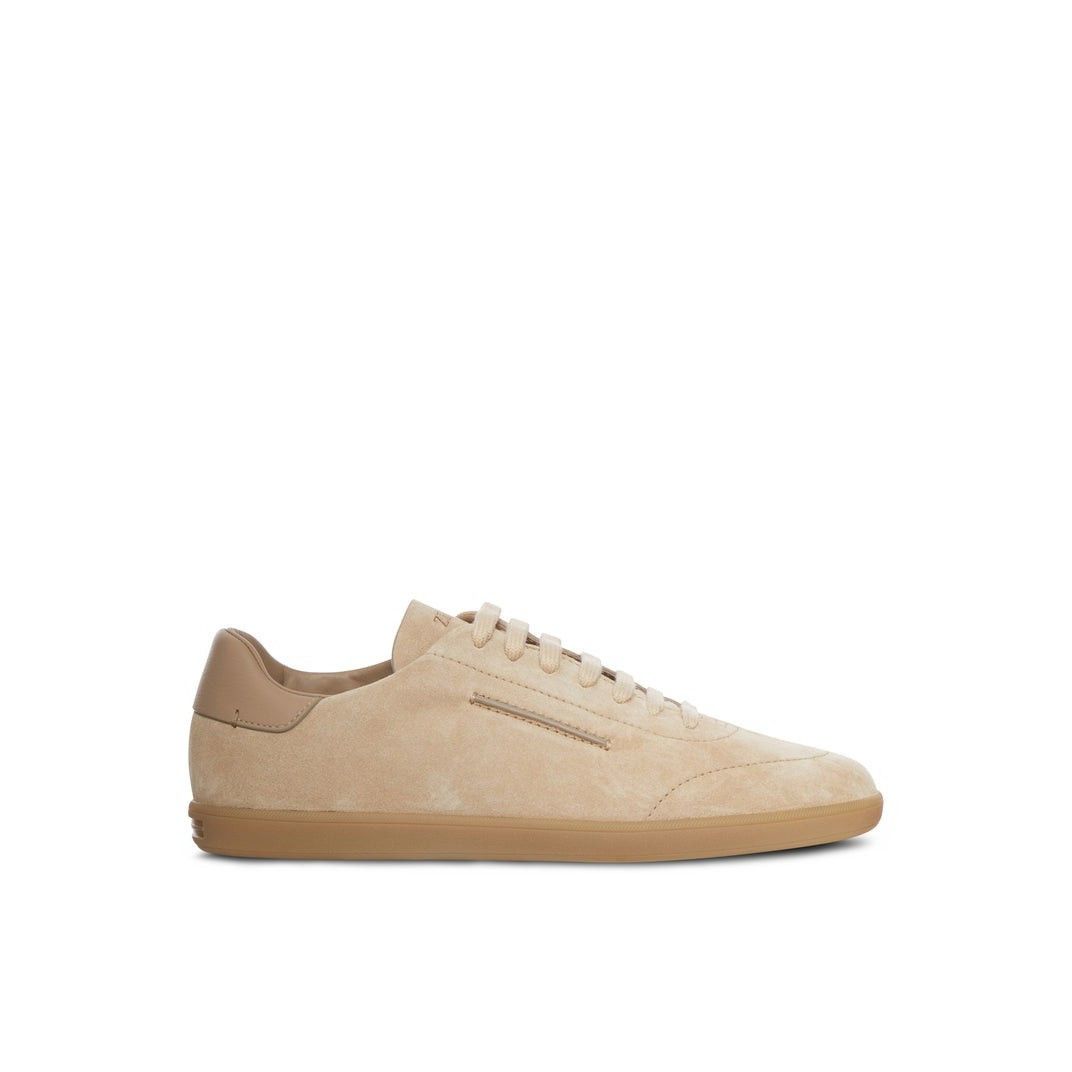 ZEGNA Beige Suede Low Top Sneakers New (Men's size:11;)