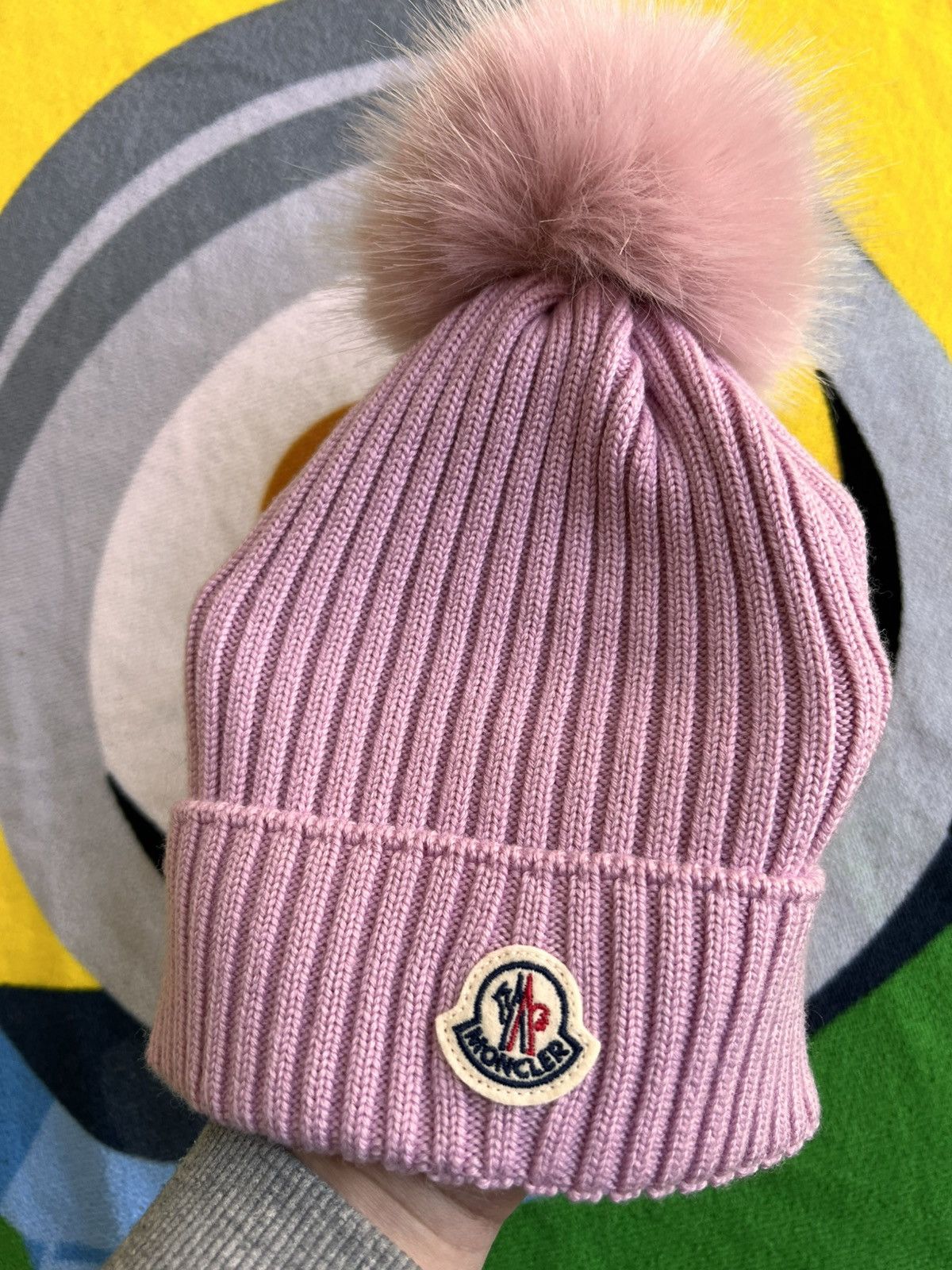 Moncler Moncler Berretto Tricot Pom Pom Beanie pink logo hat cap cuf Size ONE SIZE - 6 Thumbnail